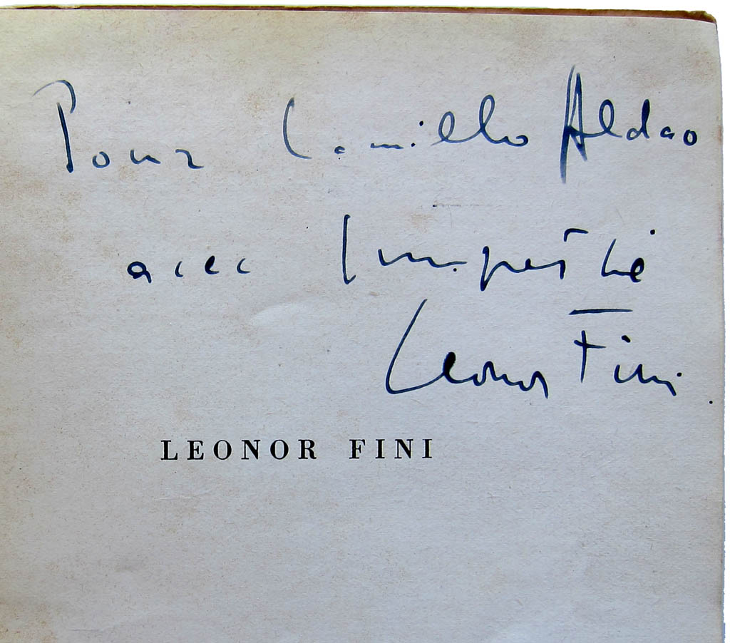 Leonor Fini - Galleria - signature detail - 1951 hand signed monograph